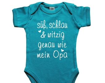 Kurzarm Sols Baby-Body Babybody Einteiler mit Spruch - Süß, schlau & witzig genau wie Mama, Papa, Oma, Opa, Tante, Onkel, Uroma, Uropa ....