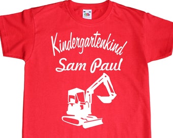 Kinder T-Shirt tshirt Shirt Kindergartenkind Kindergarten Kita - Größe Farbe Motiv und Wunschname frei wählbar - Personalisiert