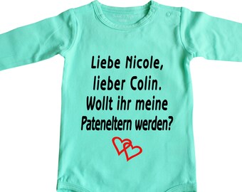 Unterwäsche Strampler Taufe Babybody Baby Body Patentante oder Patenonkel