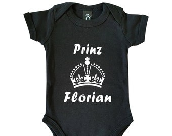 SOLs Baby Body Babybody Prinz - Prinzessin MIT Wunschname - Schöner Babybody mit Grafik - Süßer Body - Süßer Strampler