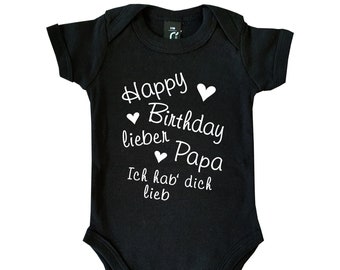 SOLs Baby Body Babybody Strampler Herzlichen Glückwunsch - Happy Birthday - Papa Mama Oma Opa Onkel Tante Uroma Uropa - Zum Geburtstag