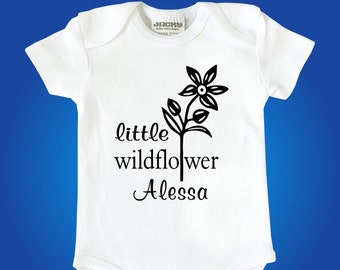 Langarm oder Kurzarm Jacky Baby-Body Babybody - little wildflower - MIT oder OHNE Wunschname - Strampler Bodie