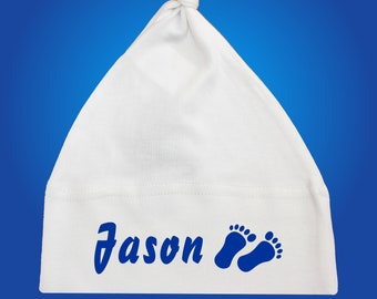 Babymütze Baby Mütze mit Grafik UND Wunschname - Babybugz - One Knot Hat