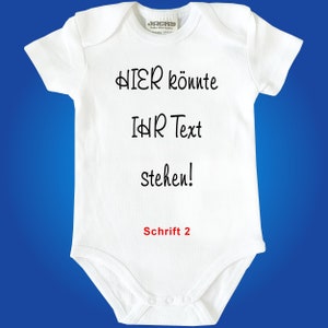 Kurzarm oder Langarm Body Strampler Baby-Body Babybody mit freier Textwahl - Mit Wunschtext