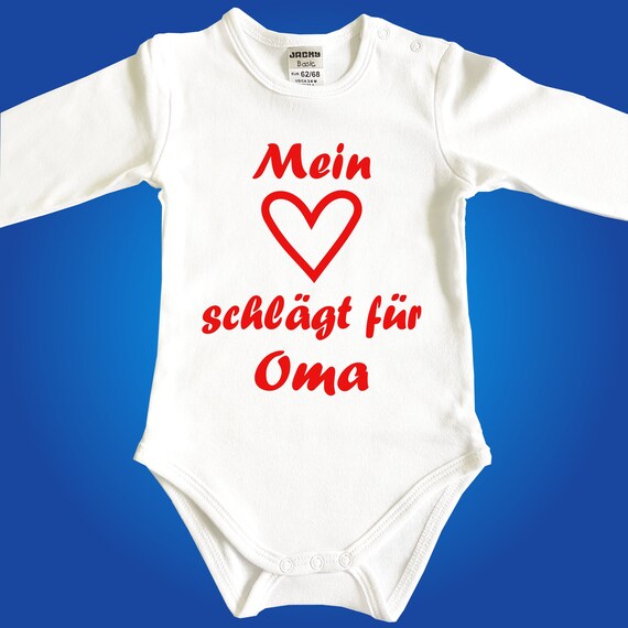 Jacky Baby Body Babybody Mein Herz Schlagt Fur Papa Mama Oma Etsy