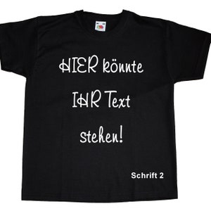 Kinder T-Shirt TShirt Shirt mit freier Textwahl Wunschtext Personalisiert Schwarz