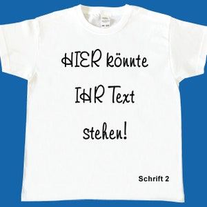 Kinder T-Shirt TShirt Shirt mit freier Textwahl Wunschtext Personalisiert Weiß