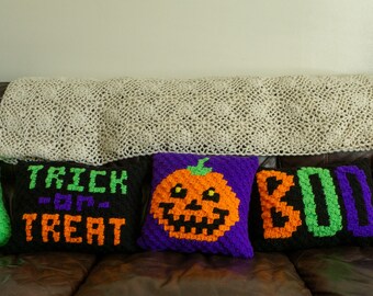 Crochet Pattern Pack: Reversible Halloween Throw Pillows