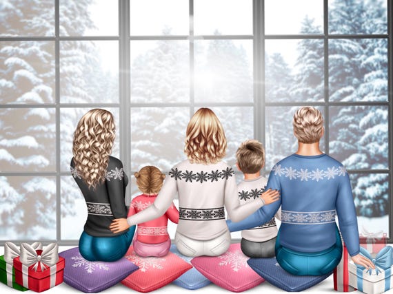 Personalized Family Portrait: Couple Digital Art Gift