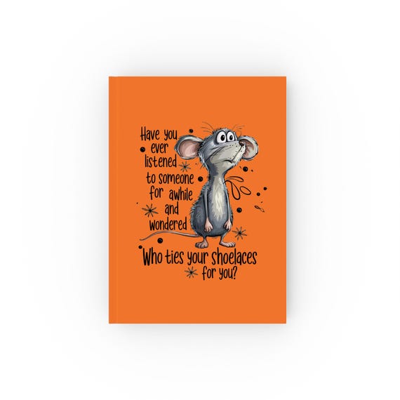 Whimsical Hard Backed Journal - Perfect for Writers, Gift for Friends, Fun Note-taking, Creative Thought Organizer, Cute Mouse Design