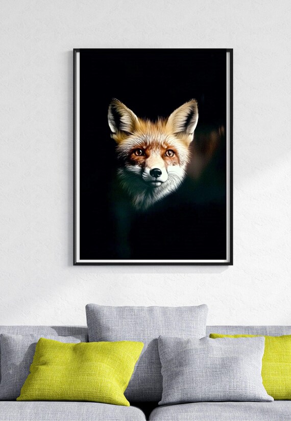Fox Art Print Woodland Animal Lovers Print Red Fox Print Digital Wall art