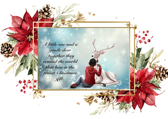 Personalized Child and reindeer Print – Custom Watercolour Portrait