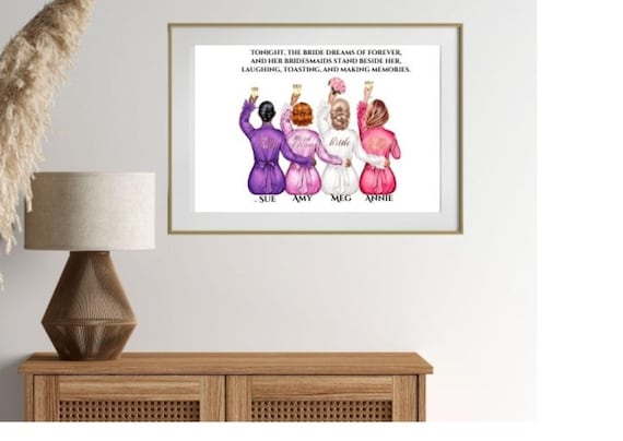 Bridesmaid's Bridesmaid Gifts Bridesmaid Thank You Gifts Bridesmaid in dressing gown Night before wedding gift
