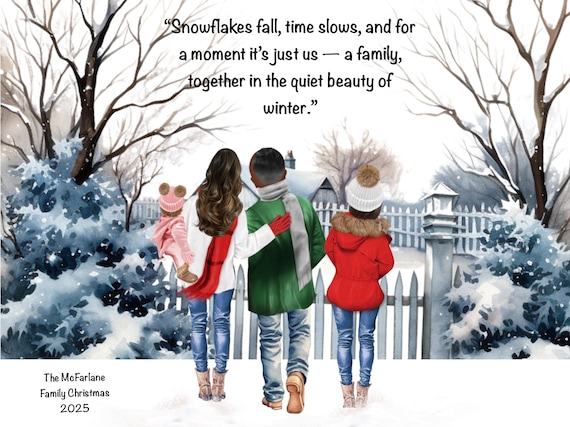 Personalized Family Portrait: Custom Clipart Illustration, Unique Thank You Gift