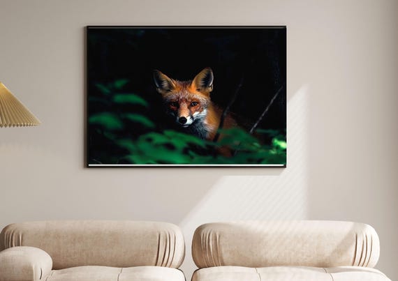 Fox Art Print Woodland Animal Lovers Print Red Fox Print Digital Wall art