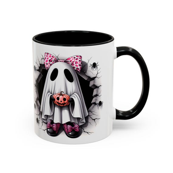 Ghostly Delight Coffee Mug - Halloween Decor, Spooky Gift, Cute Ghost Mug for Kids, Fall Celebrations, Coffee Lover