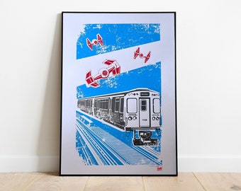 Red Line Five Standing By - Screen Print - Chicago - CTA