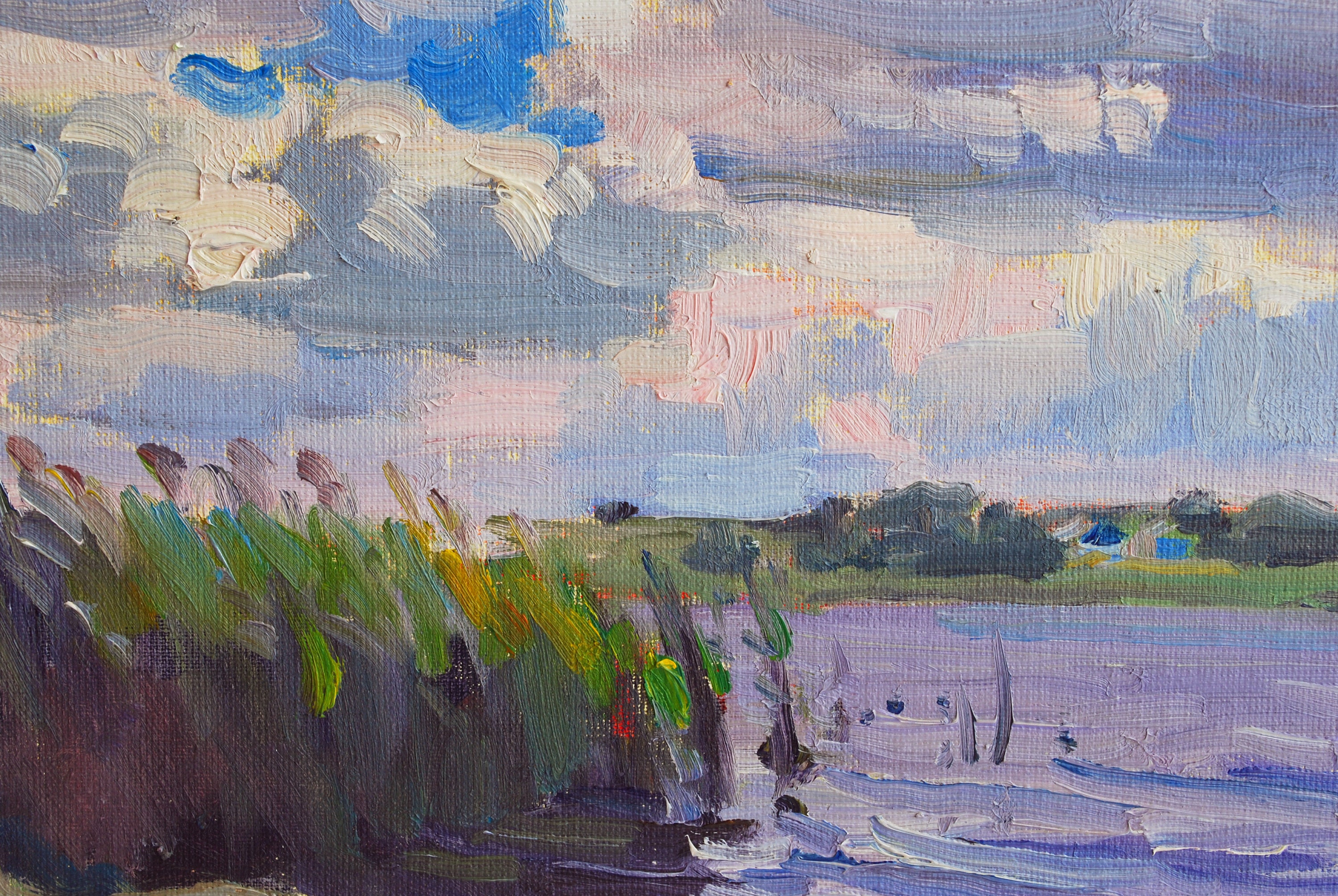 Cloudy Day Colorist oil painting origilal landscape plein Etsy