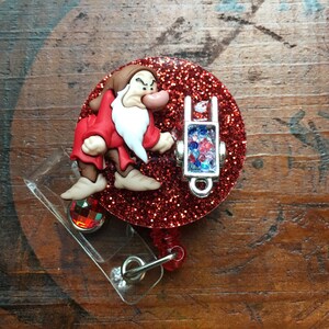 Grumpy* Mine  Cart* Snow White* ID Badge Reel