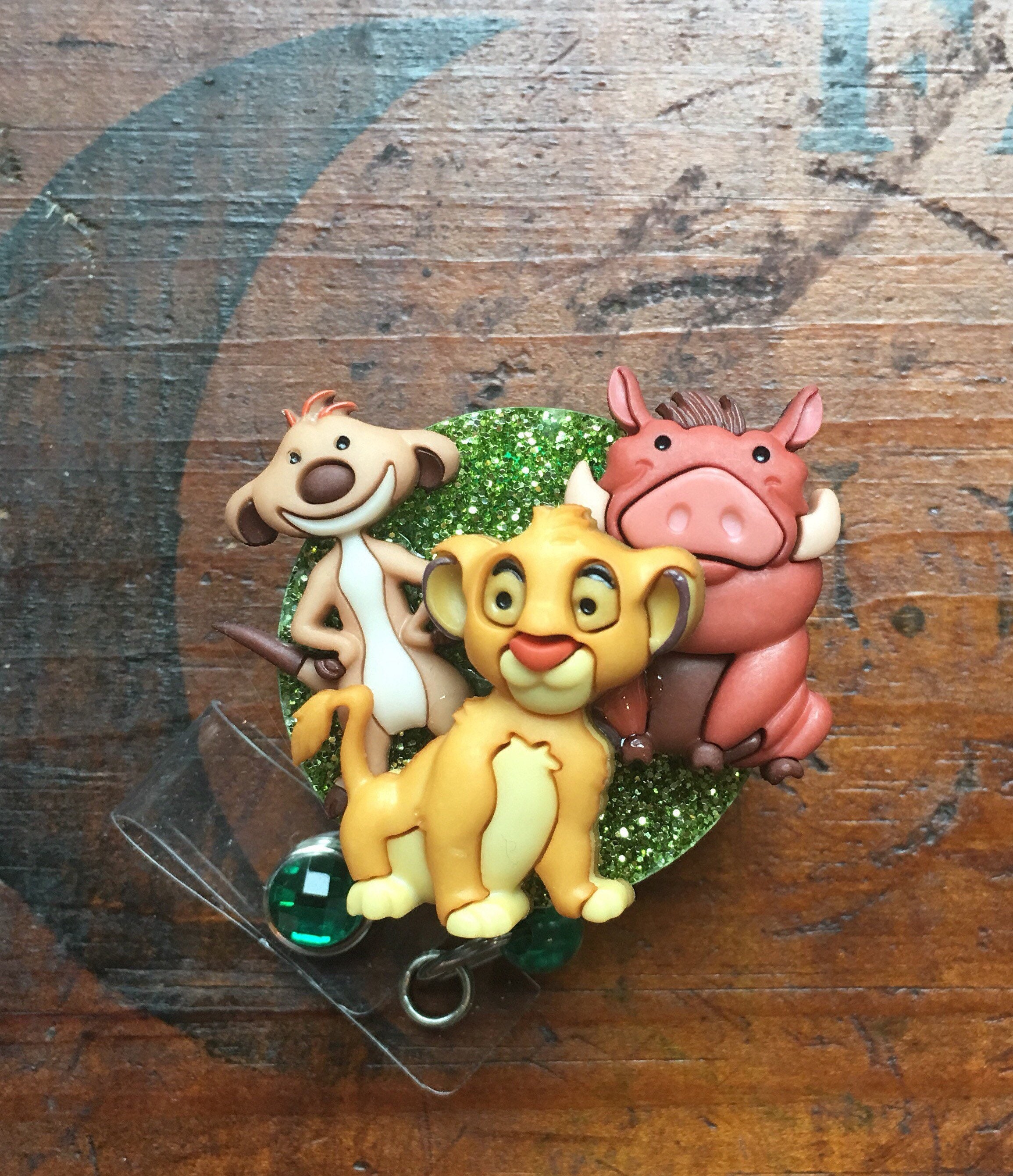 Disney The Lion King Simba Timon Pumba Id Badge Reel Etsy