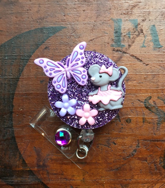 Ballerina Mouse & Butterfly Badge Reel -  Canada