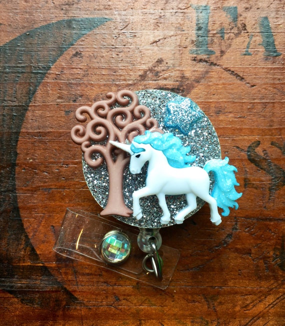 Blue Unicorn ID Badge Reel 