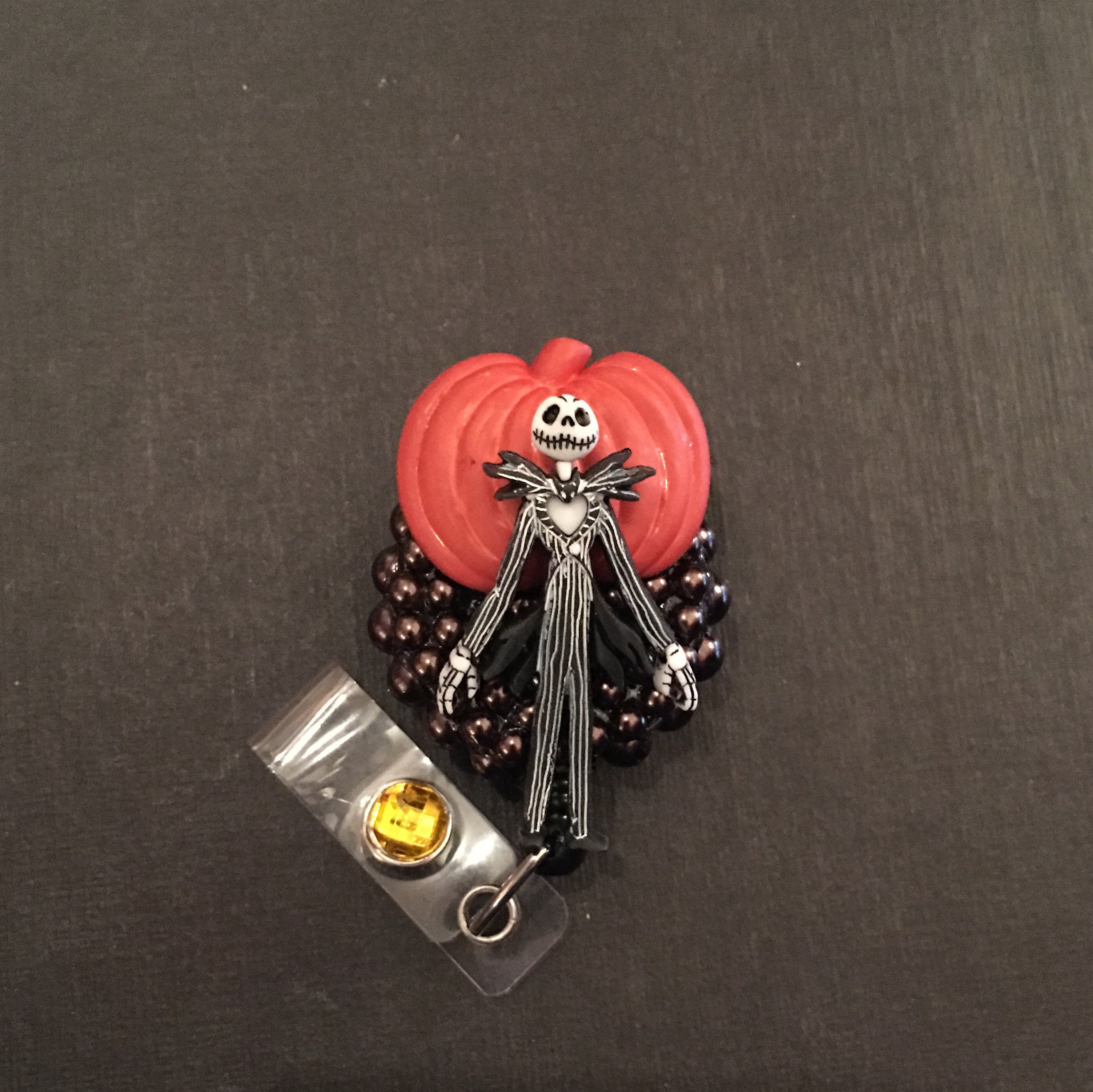Sally /& Jack Skellington Inspired Retractable Reel ID Badge Holder Lanyard Hook