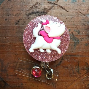 Marie* Aristocats*ID Badge, RN Reel, Holder or Pen Holder with Clip for Work, Conventions, Etc.