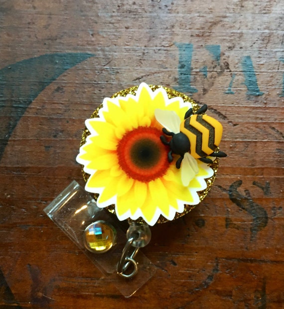 Bumblebee & Sunflower ID Badge Reel 