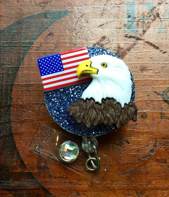 American Bald Eagle, America, USA, Patriotic ID Badge Reel 