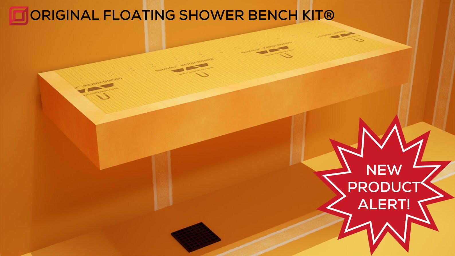 Floating Shower Bench Kit With Schluter® Kerdi Original Shower Bench