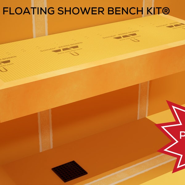Original Floating Shower Bench Kit with Orange XPS Foam Boards & Original Shower Bench Bracket®
