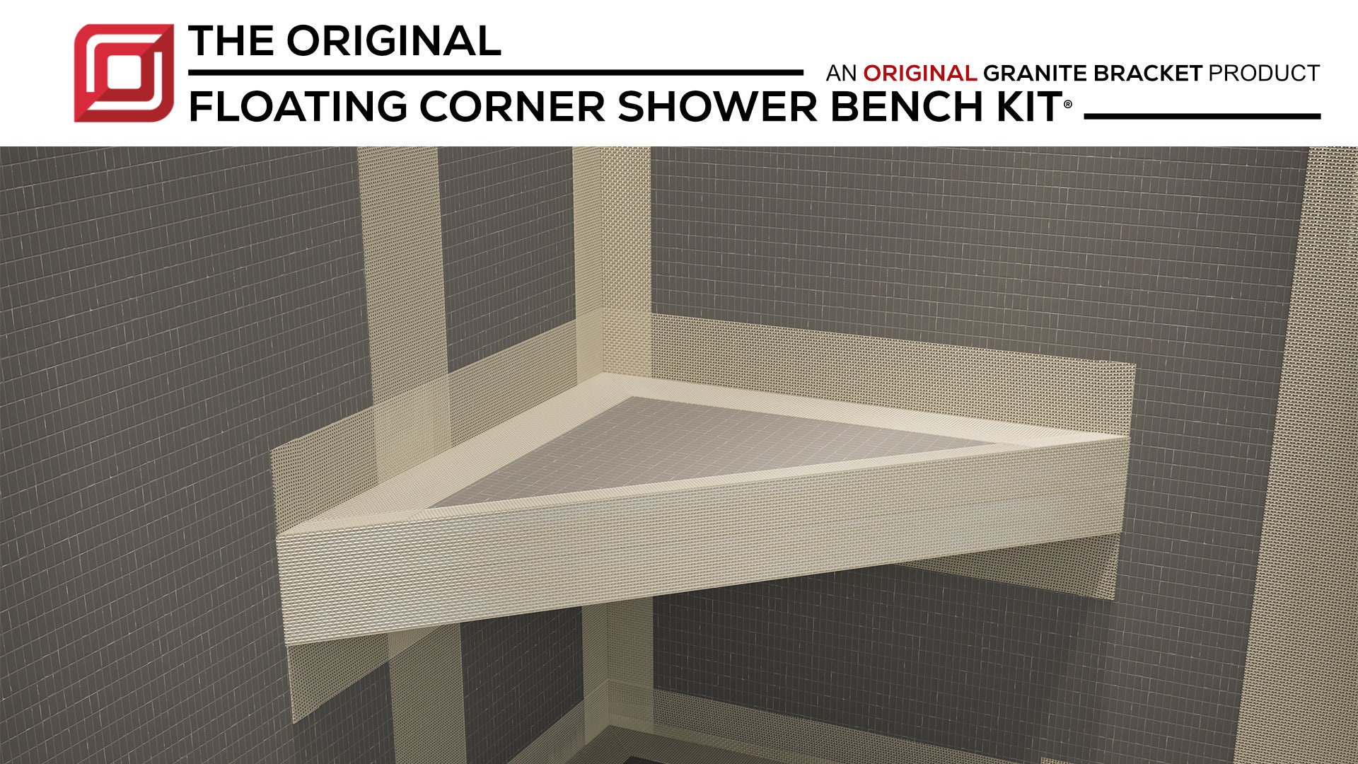 New* The Original Floating Corner Shower Bench Kit® with GoBoard