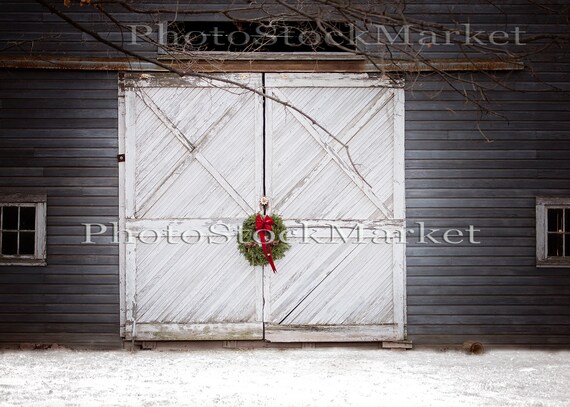 Festive Barn Door Digital Background Photography Backdrop Etsy