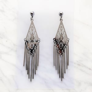 Vintage Silver Aztec Earrings