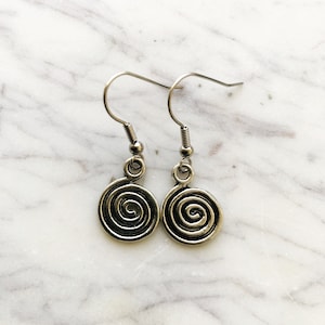 Tibetan Silver Spiral Earrings