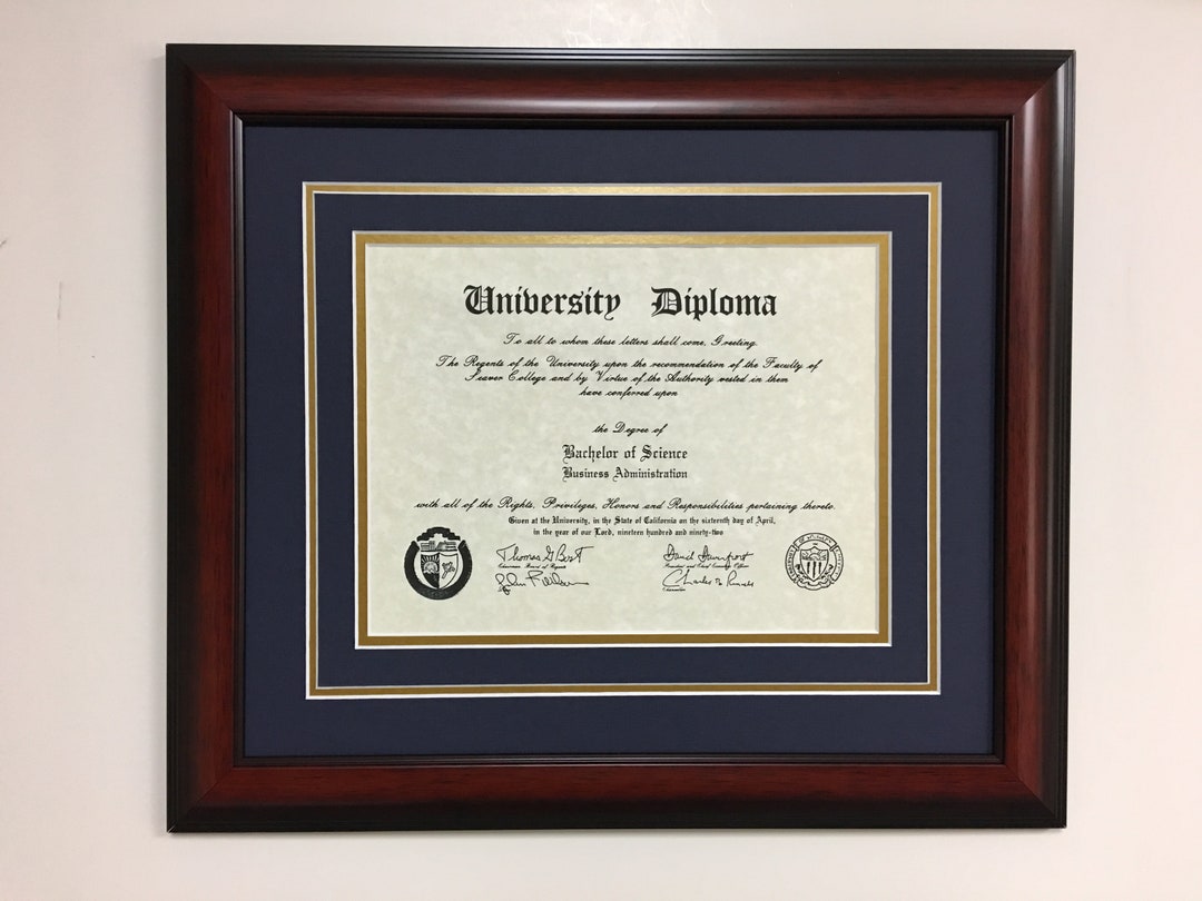 University Diploma Frame, College or High School Graduation Gift for