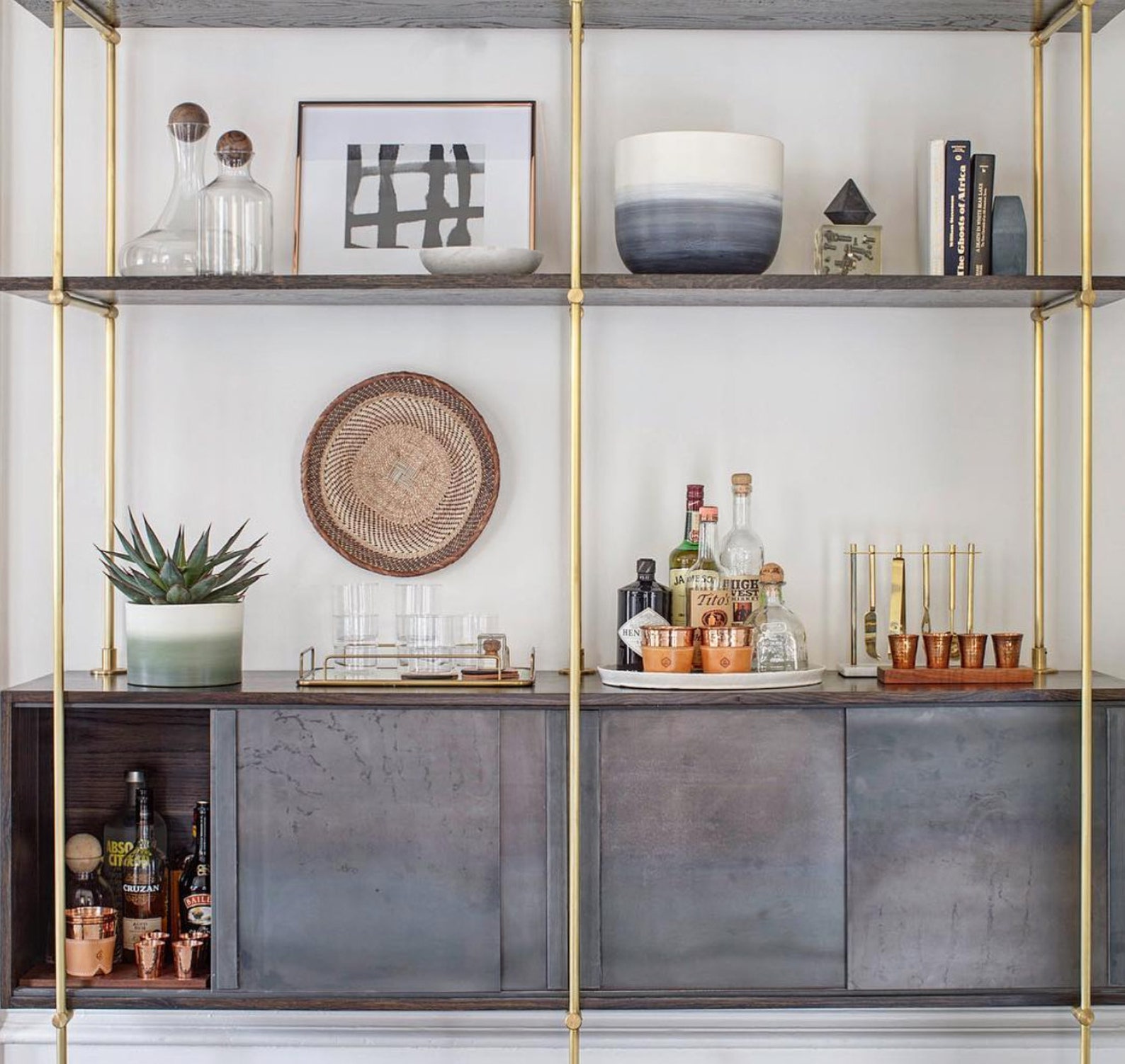 Brass Shelf Fitting Brass Shelving Unit Custom Design Etsy