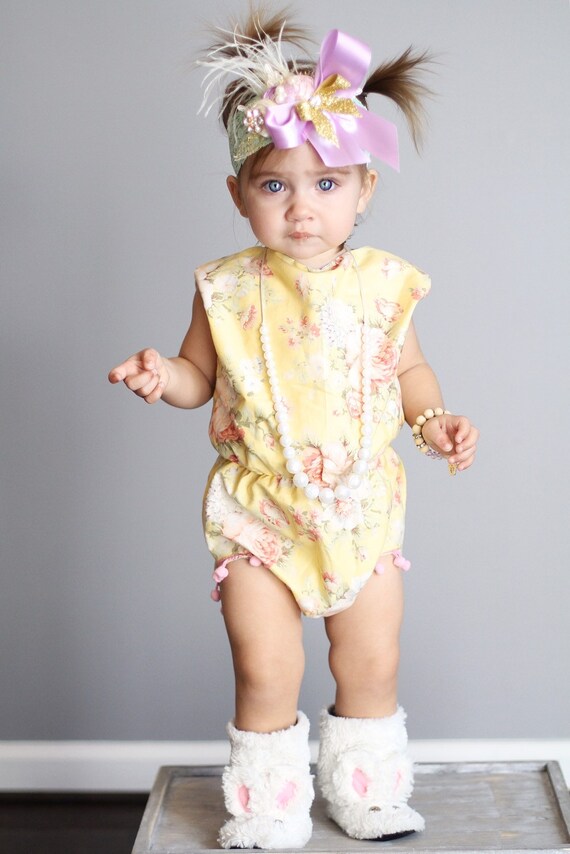 Yellow Blossom Romper baby girl clothes boho baby baby Etsy