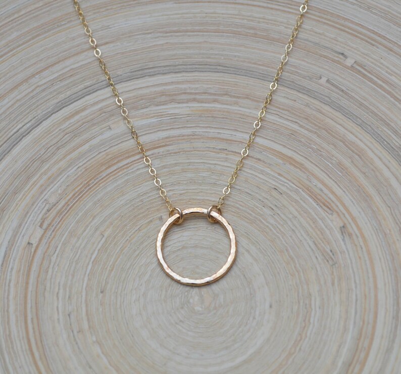 Open Circle Necklace Gold Circle Necklace Gold Eternity Etsy