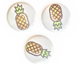 Pineapple buttons pinbacks 1"