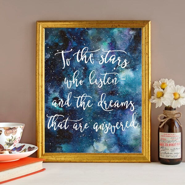 A Court of Mist and Fury PHYSICAL Print, To the Stars Who Listen, Sarah J Maas Physical Print, Rhysand Print Art, ACOMAF