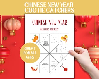Lunar New Year Cootie Catcher | Chinese Zodiac Family Game (PDF Pattern