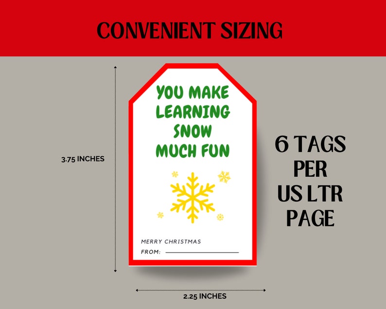 Acknowledgement Tag Teacher Appreciation Gift Tags for Christmas, Thank You Educators ...