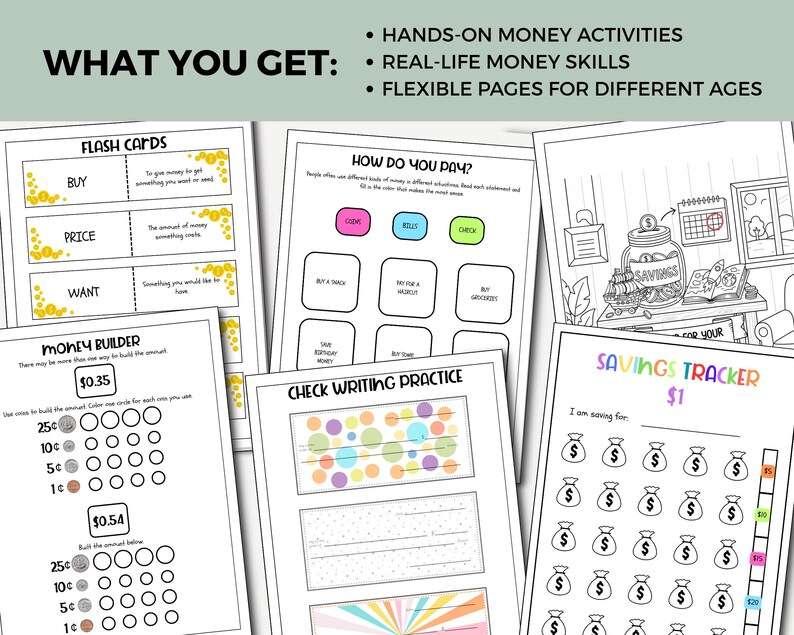 Money Basics Activity Pack for Kids Aged 6-10 | Printable Worksheets ...