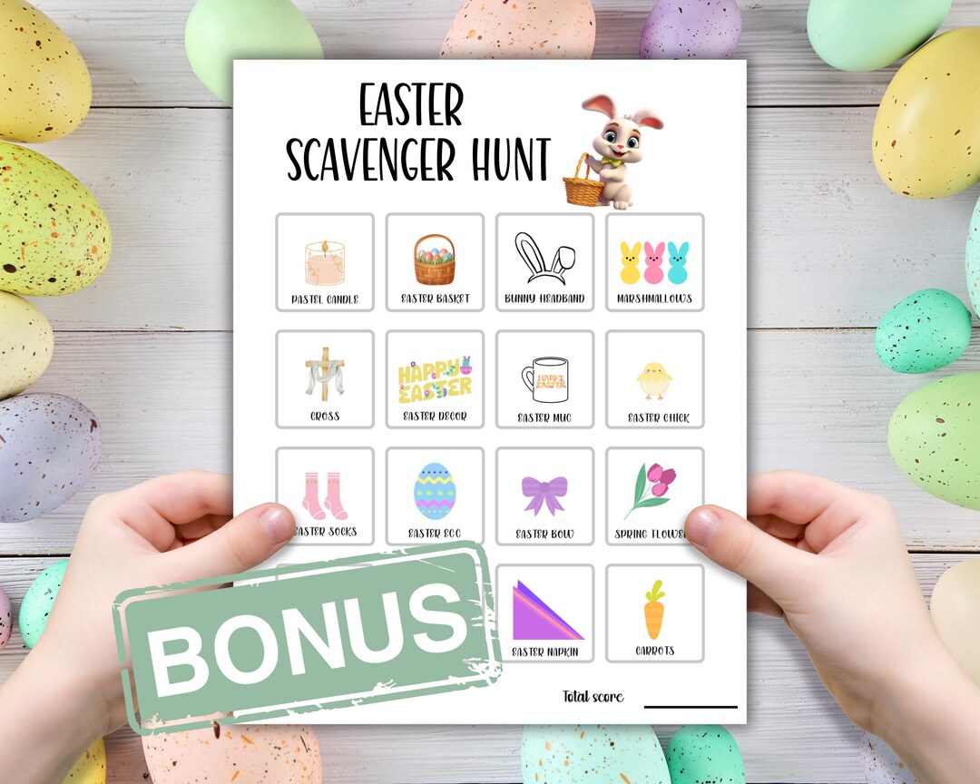 Scavenger Hunt for Easter | Kids Spring Activities | Bonus Certificate ...