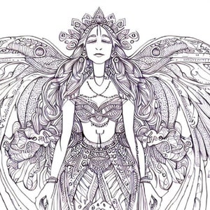 Guardian Angel Coloring Pages for Adults, Coloring Activity