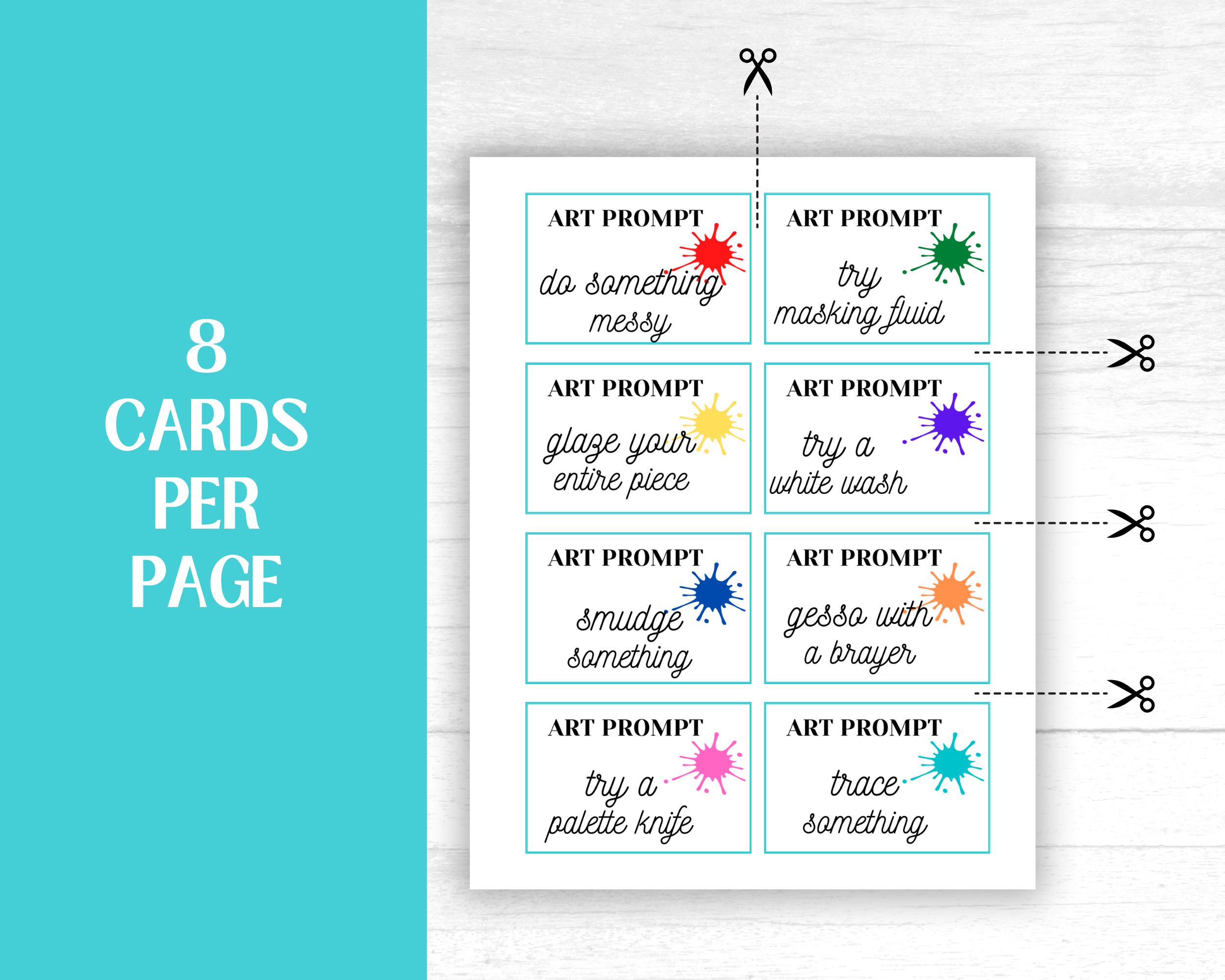 Art Prompt Cards, Printable Mixed Media Activity, Homeschool Activity ...