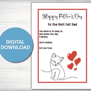 From the cat Father's Day card, printable cat dad card