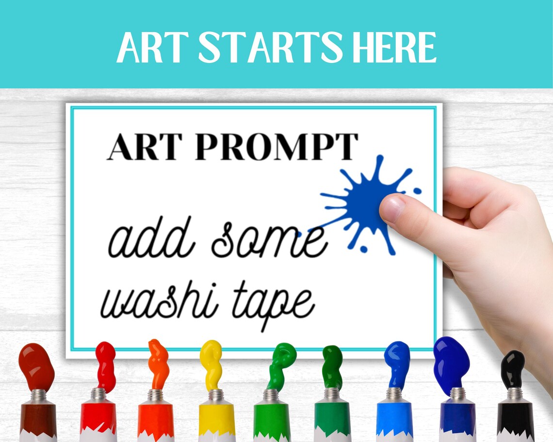 Art Prompt Cards, Printable Mixed Media Activity, Homeschool Activity ...